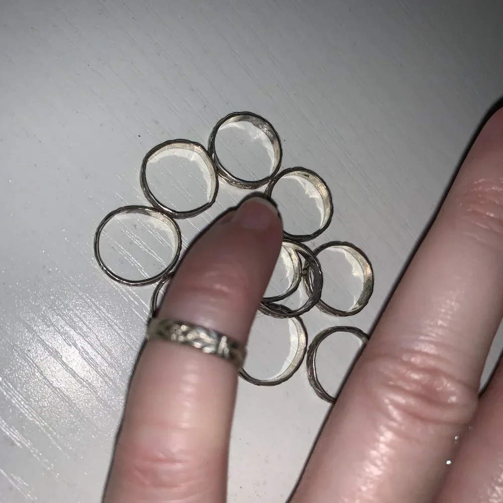 3/4 3mm Sterling Silver Floral Ring